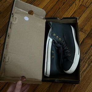 Leather converse high top sneakers
